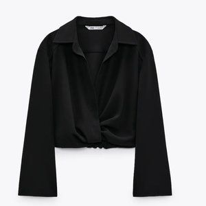 Zara Pleated Cropped Shirt